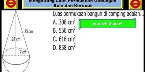 Luas Permukaan Gabungan Kerucut Dan Setengah Bola