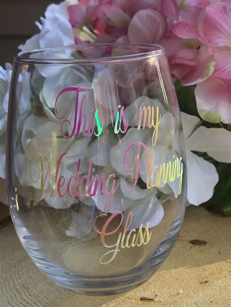 This Is My Wedding Planning Stemless Wine Glass Personalized Etsy Personalized Glass