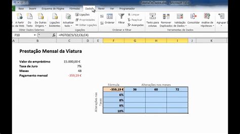 Excel Tabela De Dados