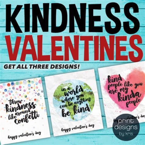Printable Kindness Valentines Day Card Printable Valentine And