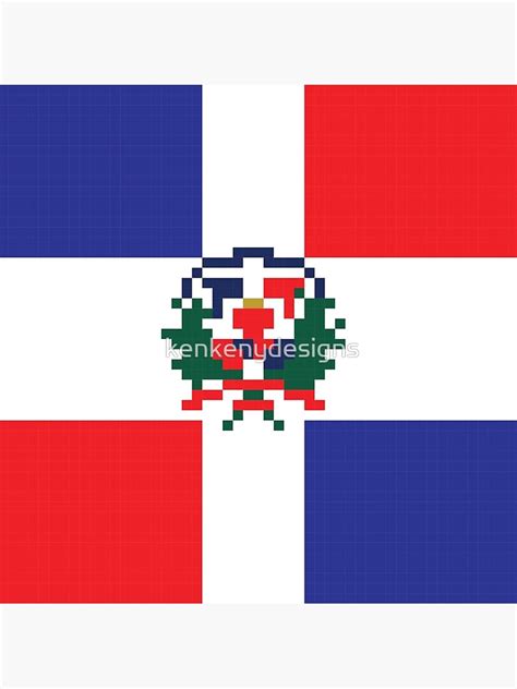 Lámina Fotográfica Orgullo Dominicano De 8 Bits Bandera De La República Dominicana De