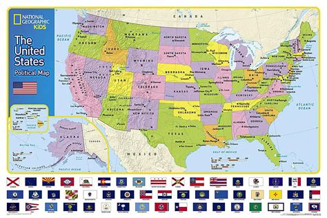 National Geographic The United States For Kids Wall Map Laminated