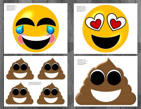 Emoji Printable Birthday Supplies Emoticon Smiley Happy Face