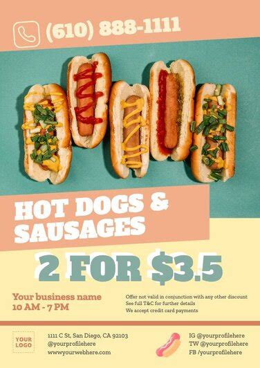 Customizable Hot Dog Menu Templates For Restaurants