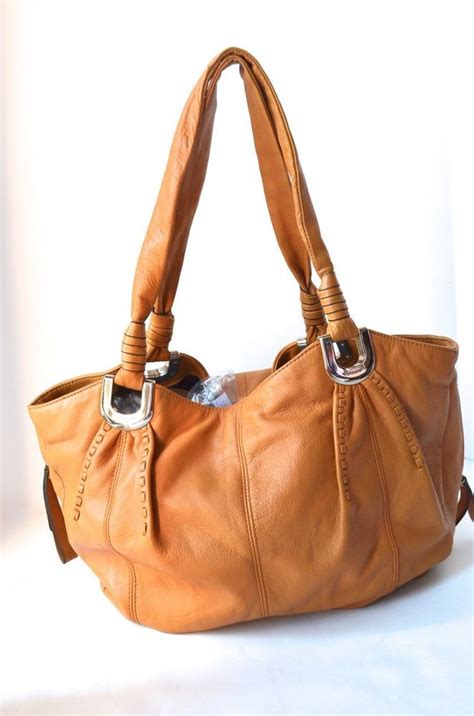 B MAKOWSKY BROWN HONEY HANDBAG TOTE HOBO LEATHER LEOPARD NEW Leather