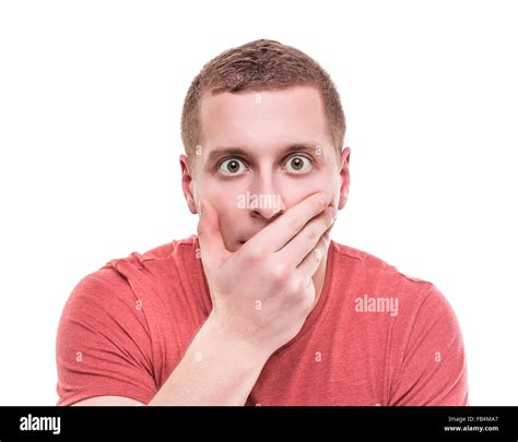 Man Hand Covers Her Mouth In Shock Stock Photo Alamy