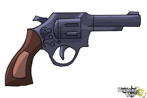 How To Draw A Revolver Revolver Gun Easy Draw Tutorial