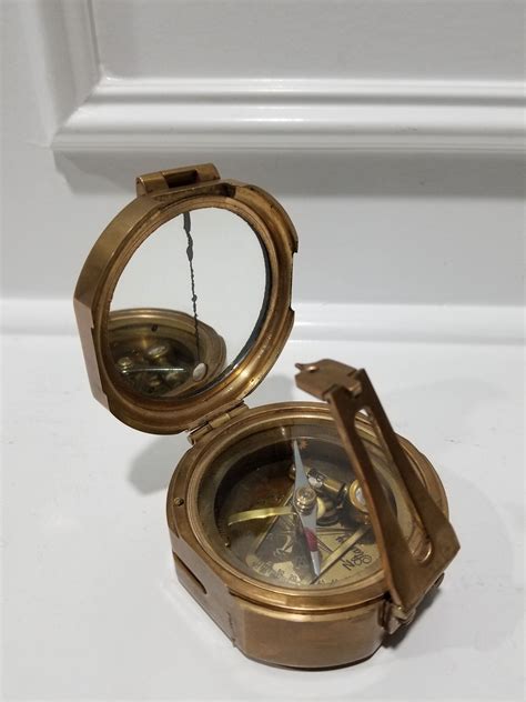 Collectible Antique Compass By Stanley London Natural Sine Solid
