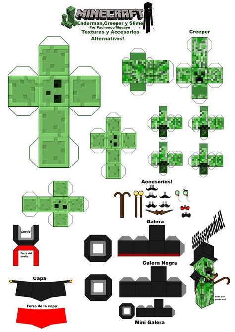 Minecraft Creeper Papercraft Minecraft Papercraft Texturas Y Accesorios
