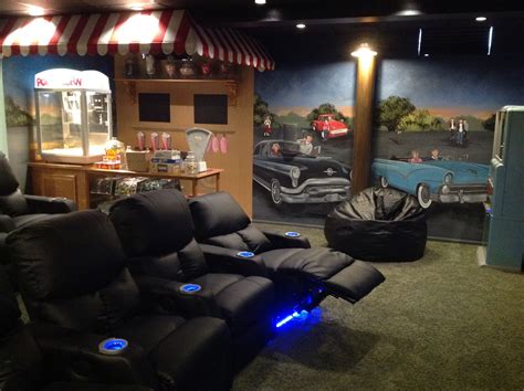 They come in a multitude of decorative choices. 50's style Drive-In Theater room in a basement in Monroe ...
