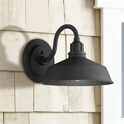 Franklin Iron Works Farmhouse Outdoor Barn Light Fixture Black 10 12