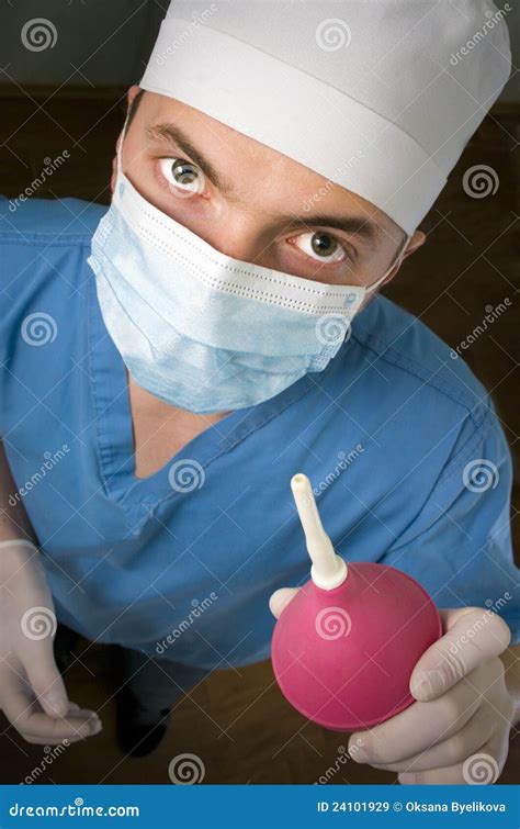 Doctor With A Enema Stock Image Image Of Care Emotion