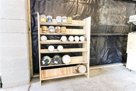 Paint And Stain Storage Shelf Garage Paint Diy