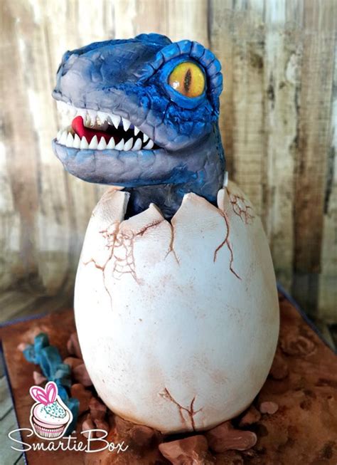 Hatching Dinosaur Egg Cake Smartiebox Cake Studio Dinosaur Cakes
