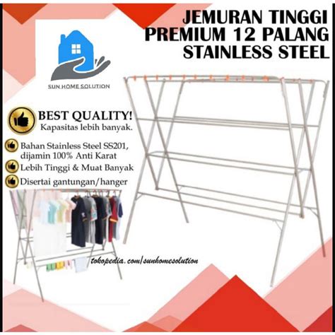 Jual Jemuran Baju Stainless Steel Palang Premium Meter Tinggi