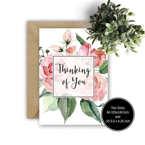 Free printable greeting cards {thank you, thinking of you, happy birthday}. Printable Thinking Of You Cards | Printable Card Free