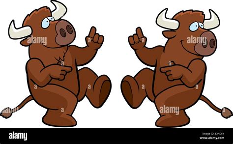 a happy cartoon buffalo dancing and smiling stock vector image and art alamy