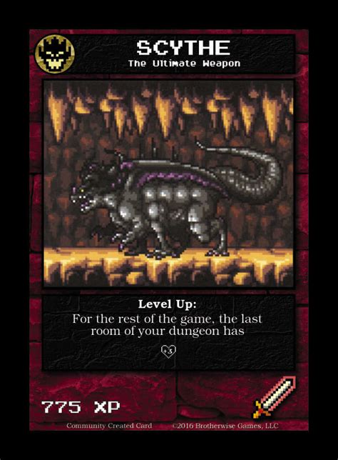 Pastor rich zawadzki managed to find another one that had not been featured yet. Scythe - Custom Card - Brotherwise Games | Boss Monster Community Created Cards | DriveThruCards.com