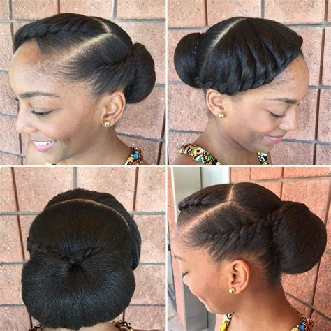 Black Low Bun Updo Natural Hair Bride Natural Hair Updo Protective