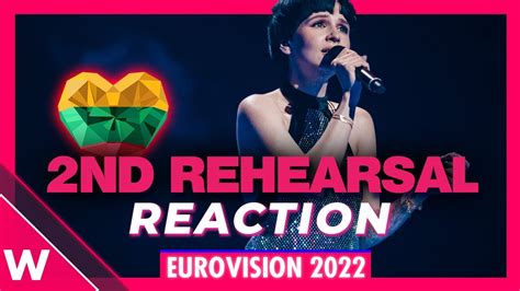 Lithuania Second Rehearsal Monika Liu Sentimentai Eurovision 2022 Reaction Youtube