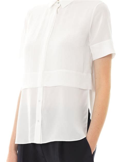 Lyst T By Alexander Wang Layered Silk Chiffon Blouse In White