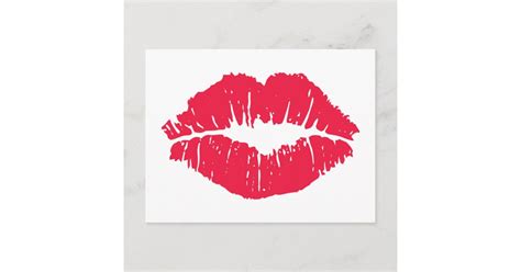 lipstick kiss postcard zazzle