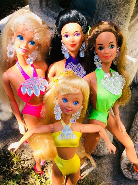 sun jewel barbie kira teresa and skipper 1990s 1980s barbie dolls vintage barbie dolls