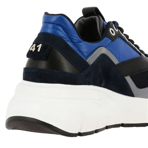 Paciotti 4us Outlet Zed Sneakers In Suede And Padded Nylon With Logo