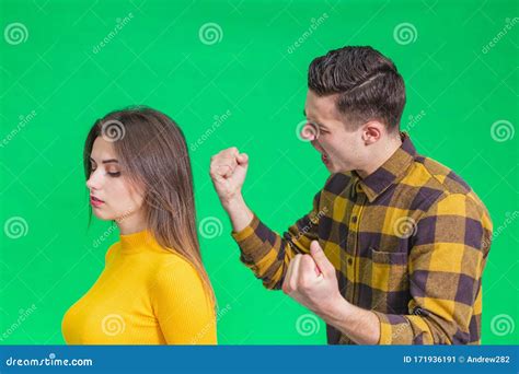 Man Extremely Angry At Girlfriend Shouting At Her Warnig With Fist