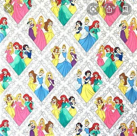 Fabric Disney Princesses Cotton Fabric Disney Princess Etsy