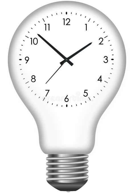 Wall Clock In The Light Bulb Stock Illustration Illustration Of Time