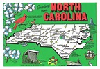 Detailed tourist illustrated map of North Carolina | North Carolina ...