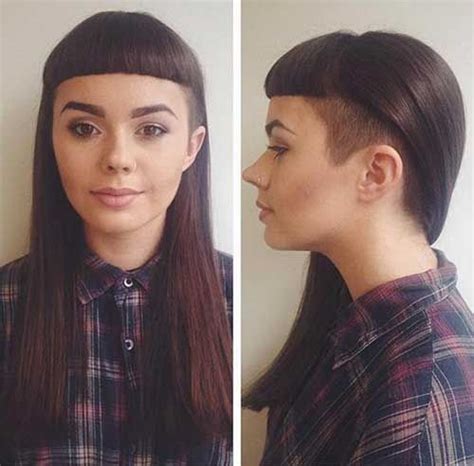 Side Shaved Long Hair With Bangs Hair Pinterest Shaved Long Hair
