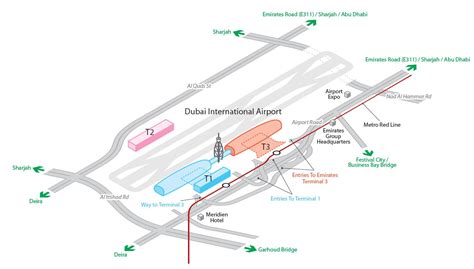 Map Of Dubai Airport Airport Terminals And Airport Gates Of Dubai
