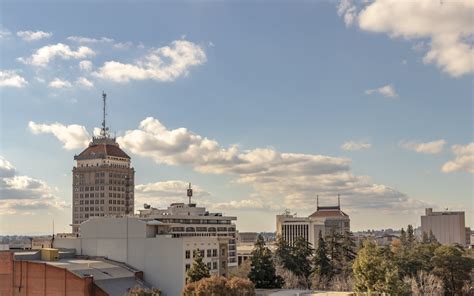 Downtown Fresno Skyline California Usa On A Spring Afternoon Cdc