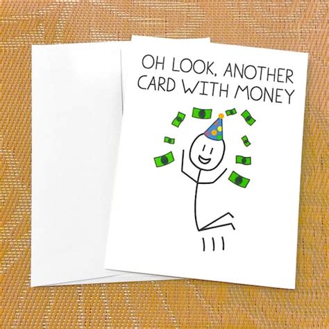Funny Birthday Card For Teen Funny Money Card Oh Look Etsy
