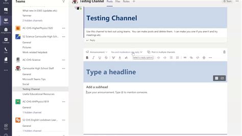 Posting An Announcement In Microsoft Teams Posts Youtube