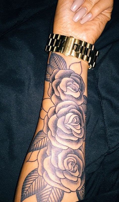 Realistic Vintage Rose Forearm Tattoo Ideas For Women
