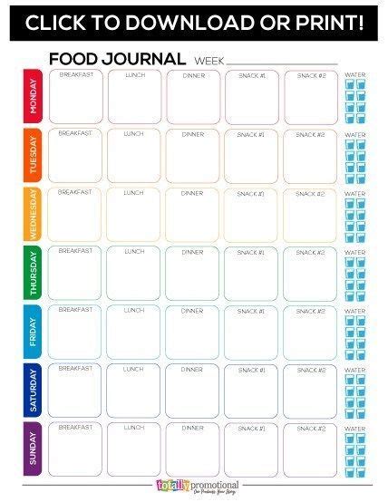 A Printable Food Journal With The Wordsclick To Download Or Print