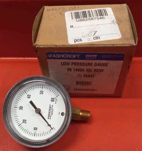 Ashcroft 25 1490 A 02l 60iw 0 60psi In H2o Low Pressure Gauge 7500