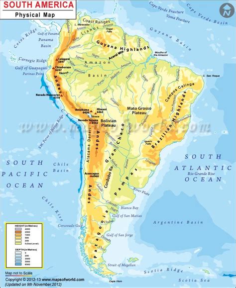 South America Physical Map South America Map South America Continent
