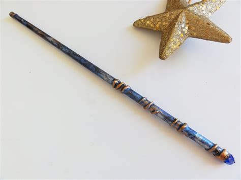 Magic Wand Blue And Gold Cosplay Magic Wand Witches Wand Party Etsy