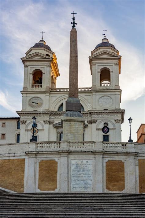 Spanish Steps And Trinita Dei Monti Church In Rome Italy Stock Image