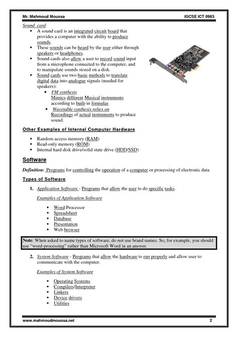 Solution Types And Components Of Computers Igcse Studypool