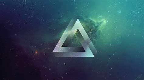 Hd Wallpaper White And Green Triangle Logo Wallpaper Space