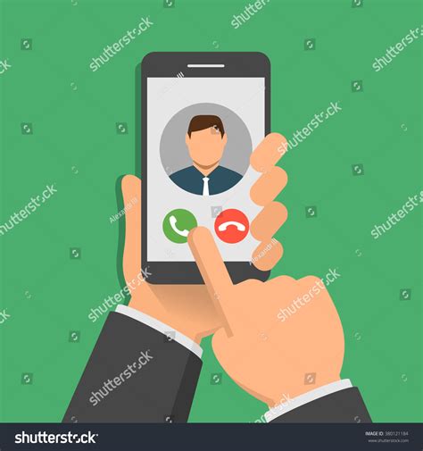 Incoming Call On Smartphone Screen One Stock Vector 380121184