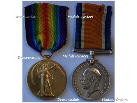 Britain Ww1 Pair Victory Interallied War Medal 1914 1918 Officer