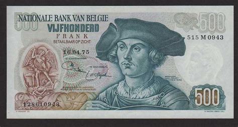 Belgium Banknotes 500 Belgian Francs Banknote 1975 Bernard Van Orley