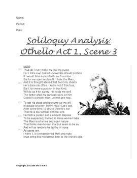 Othello Iago Soliloquies Act And Analysis Character Analysis By Teach Simple