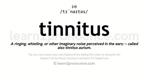 Tinnitus Pronunciation And Definition Youtube